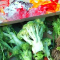 Möhren, Brocolli, Salat und alles, was sich als Pinsel eignet